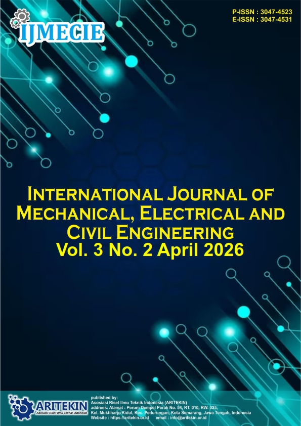 					View Vol. 3 No. 2 (2026): April: International Journal of Mechanical, Electrical and Civil Engineering.
				